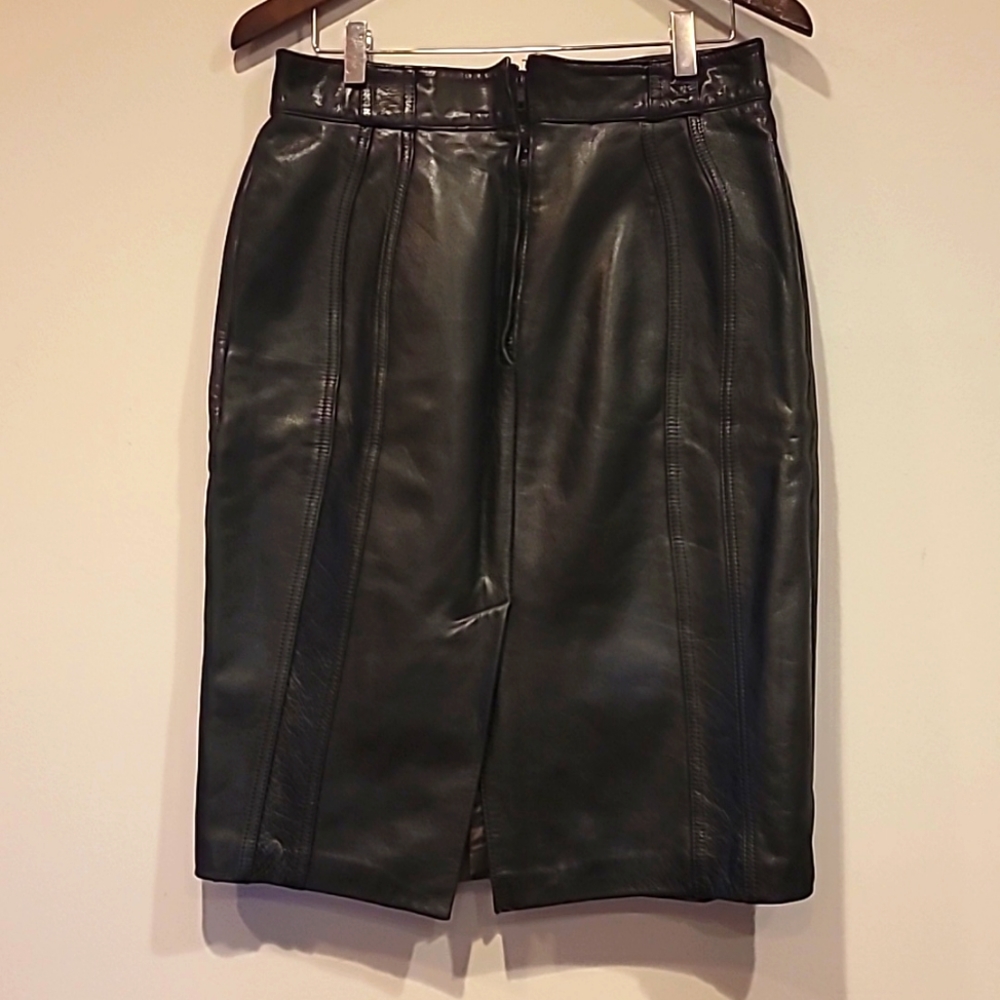 Black Faux Leather Pencil Skirt - Classic Women’s Skirt